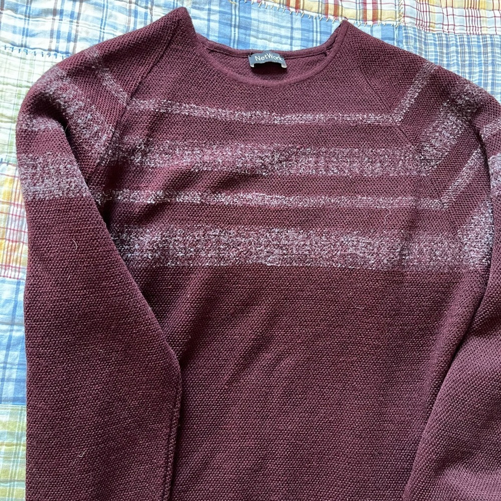 Wool Blend Burgundy Sweater